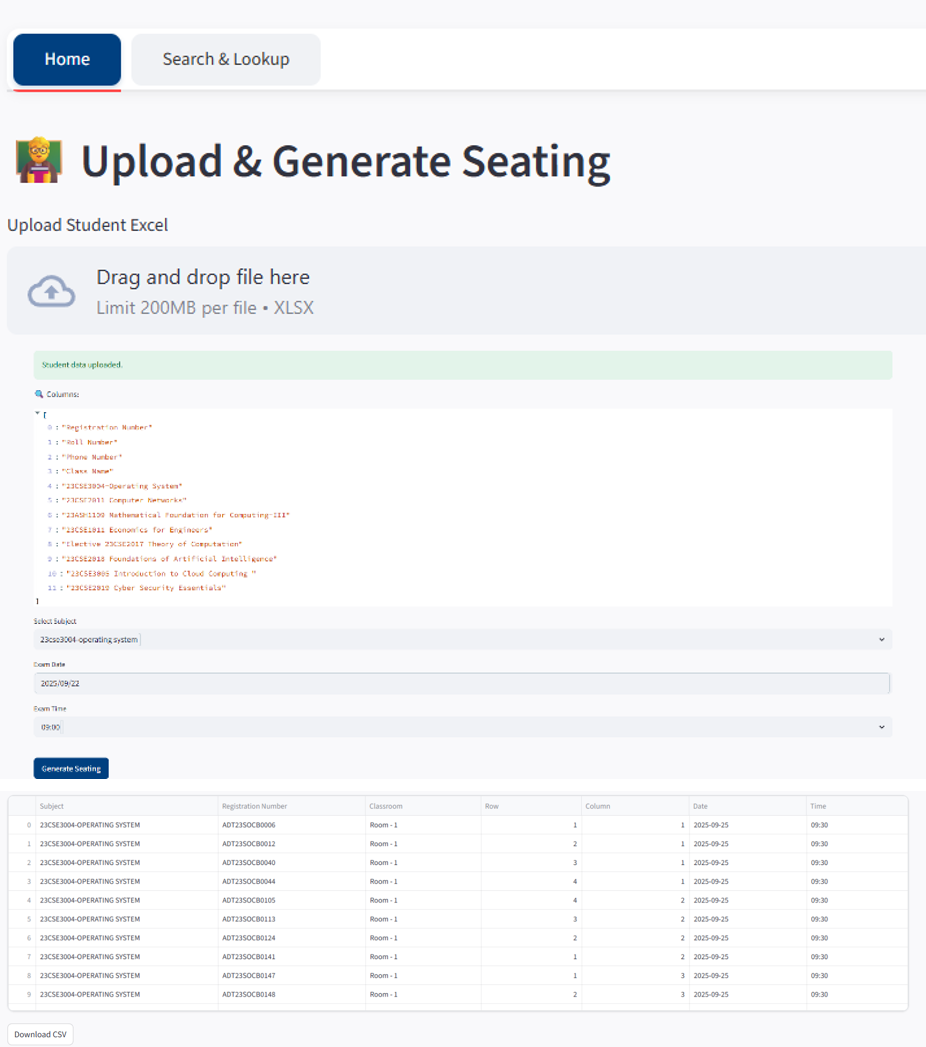 Fig. 5: Staff interface