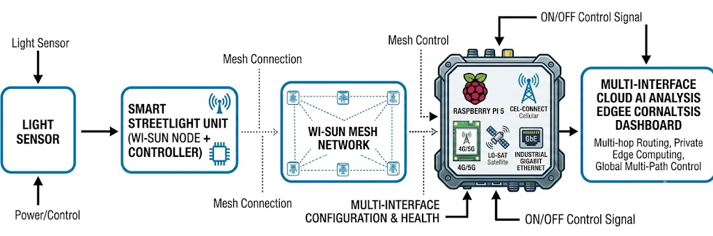 Fig. 8: Data flow of the smart streetlight monitoring system