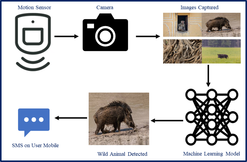 Real-Time Wildlife Intrusion Detection System Using IoT and YOLOv8 graphical abstract